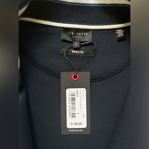 Ted Baker Tymos Navy Zip Up Sweatshirt Size 7 US SIZE 3XL - Picture 8 of 12